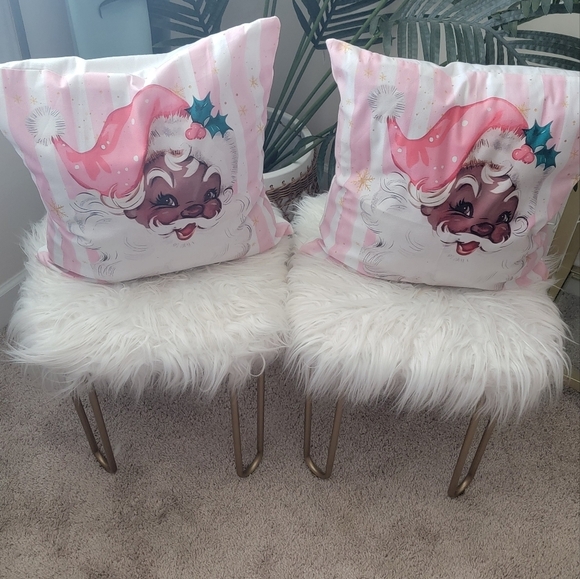 Vintage Brown Santa Claus Christmas Pillow Covers - Set of 2 covers only! - Picture 3 of 7